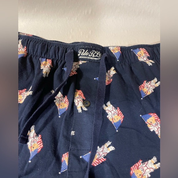Polo Ralph Lauren Bear USA Flag Lounge Shorts AOP All Over Print Men's M - Picture 2 of 7